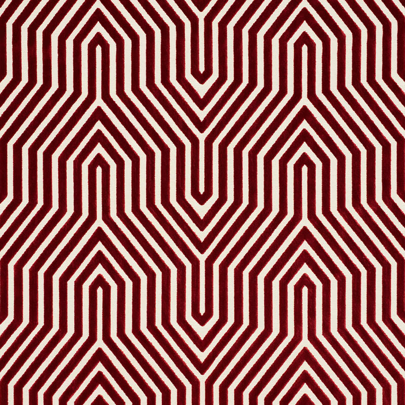 Schumacher Vanderbilt Velvet Garnet Fabric - Eade's Wallpaper