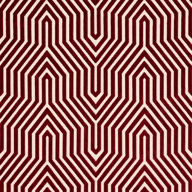 Schumacher Vanderbilt Velvet Garnet Fabric - Eade's Wallpaper