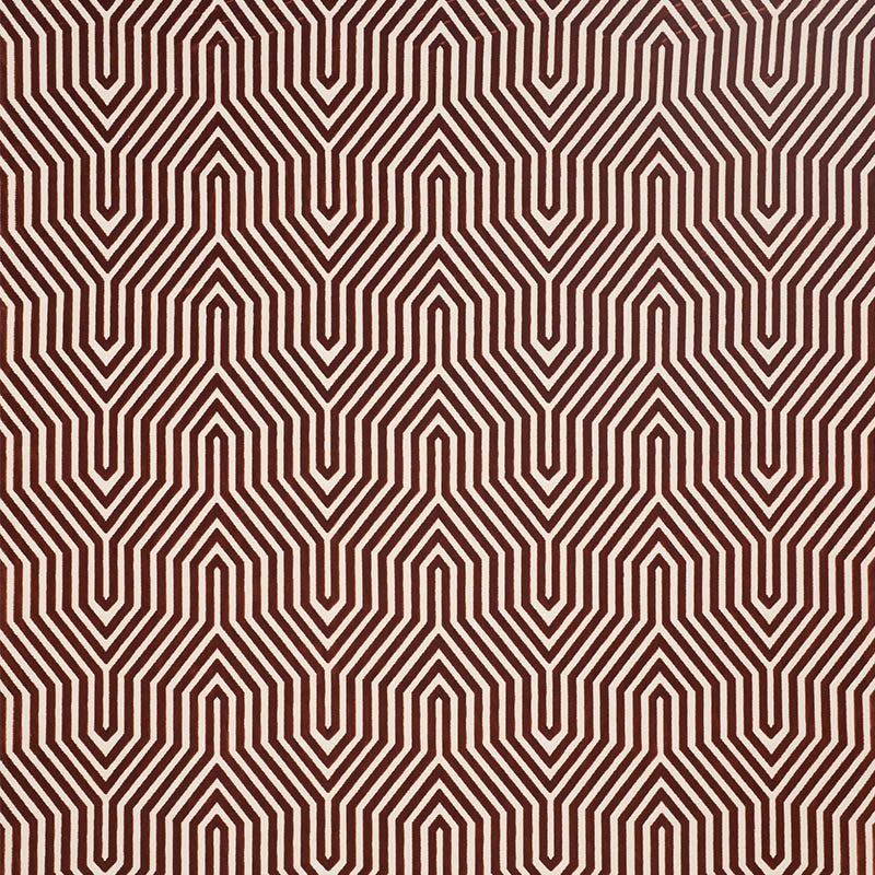 Schumacher Vanderbilt Velvet Russet Fabric - Eade's Wallpaper