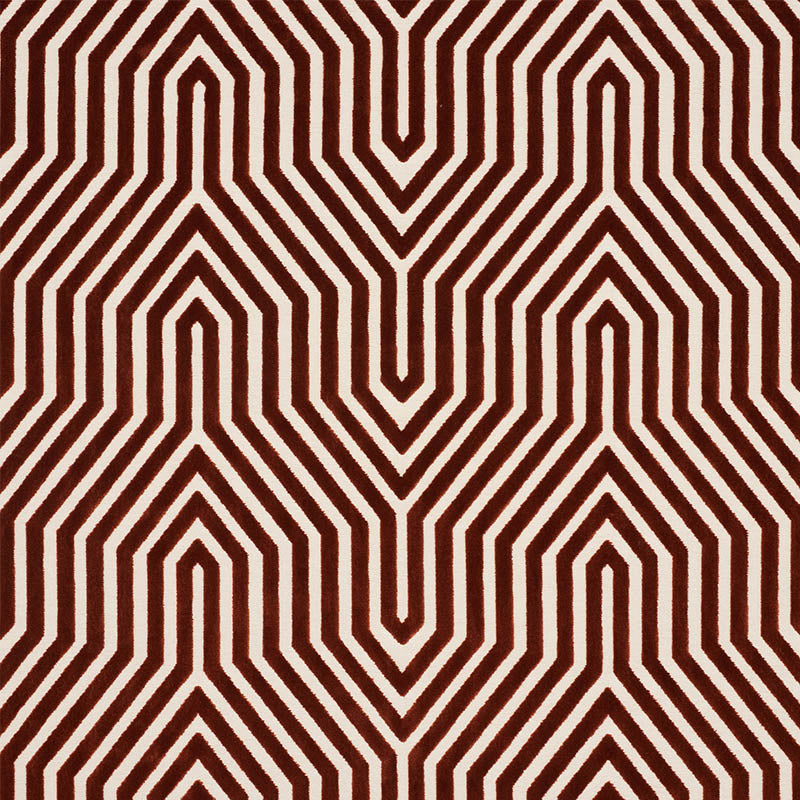 Schumacher Vanderbilt Velvet Russet Fabric - Eade's Wallpaper