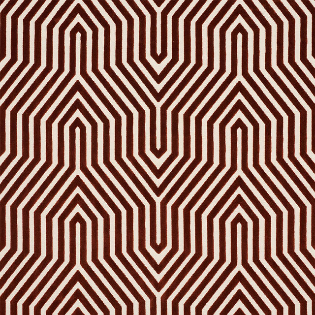 Schumacher Vanderbilt Velvet Russet Fabric - Eade's Wallpaper