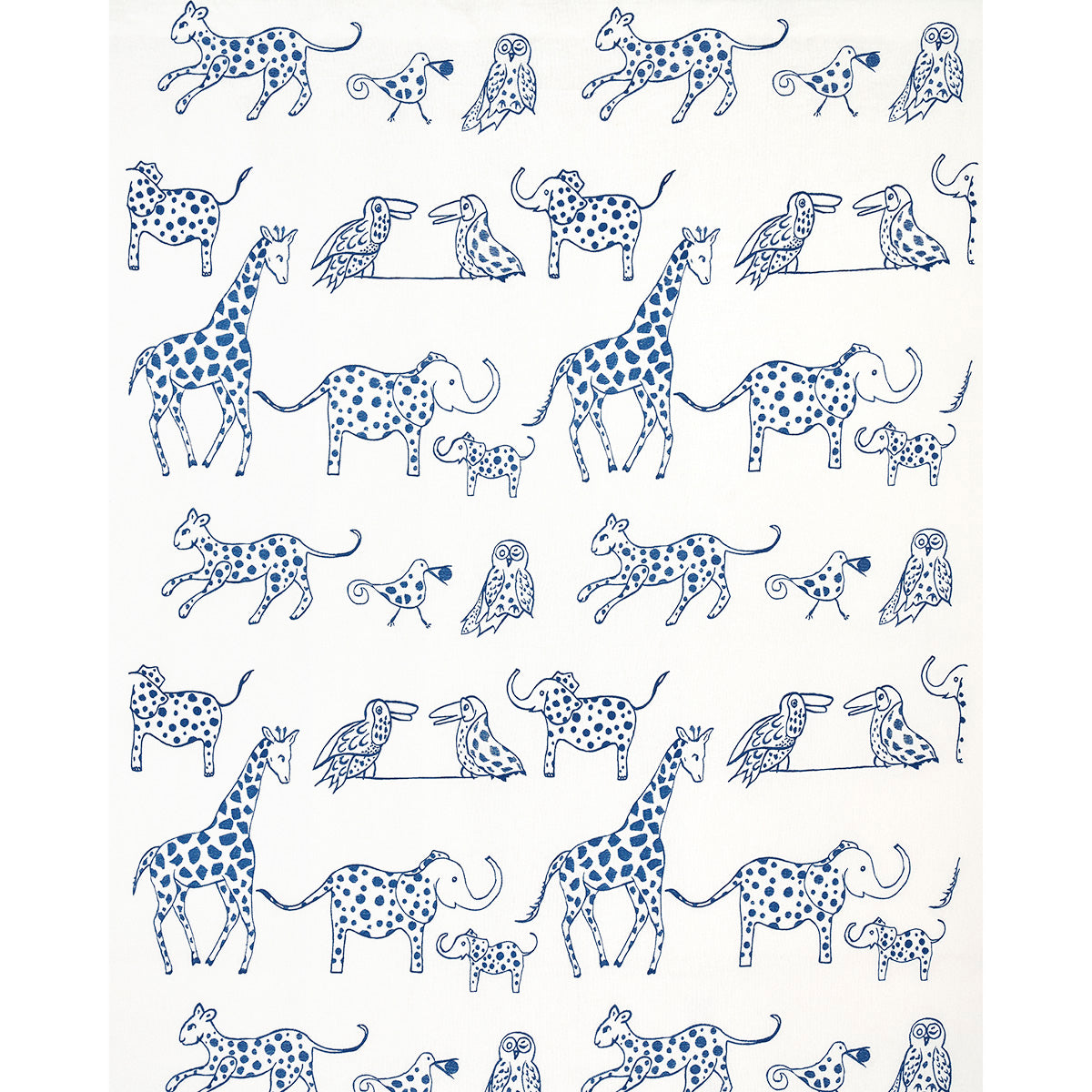 Schumacher Jungle Jubilee Blueberry Fabric