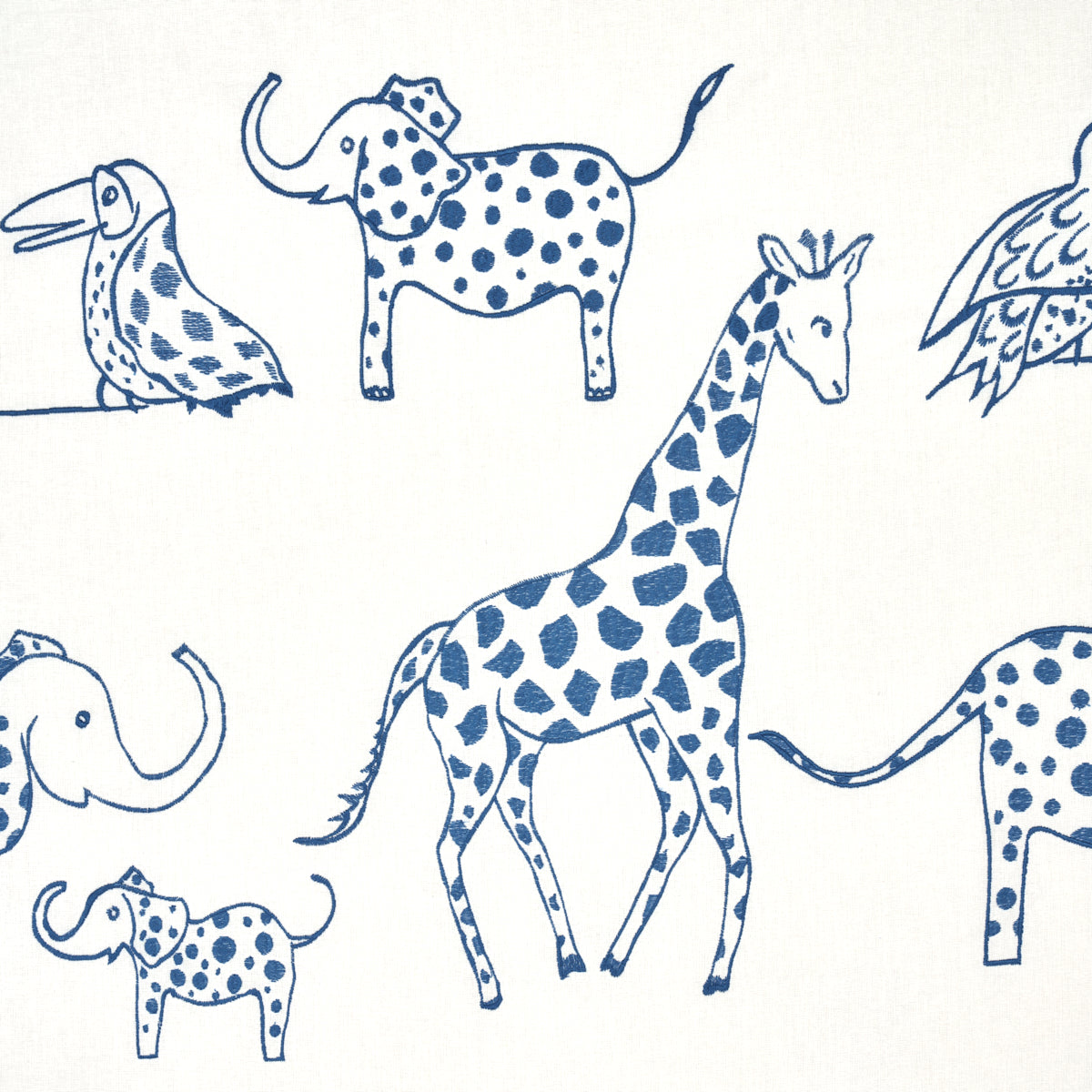 Schumacher Jungle Jubilee Blueberry Fabric
