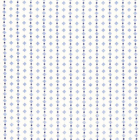 Schumacher Macaroni Blueberry / Sky Fabric - Eade's Wallpaper