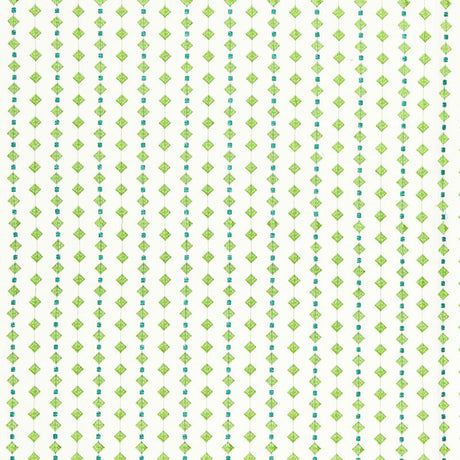 Schumacher Macaroni Turquoise / Leaf Fabric - Eade's Wallpaper