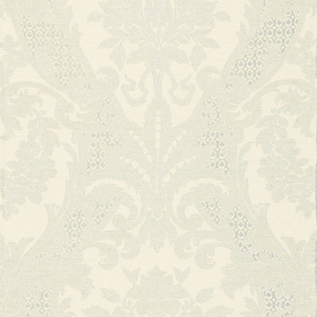 Schumacher Toscana Linen Damask Powder Blue Fabric - Eade's Wallpaper