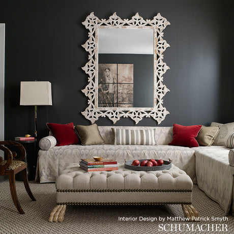 Schumacher Tali Weave Indigo Fabric - Eade's Wallpaper