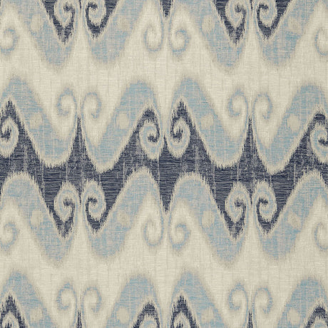 Schumacher Tali Weave Indigo Fabric - Eade's Wallpaper
