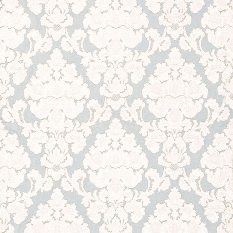 Schumacher Montalcino Appliqué Damask Robin'S Egg Fabric - Eade's Wallpaper