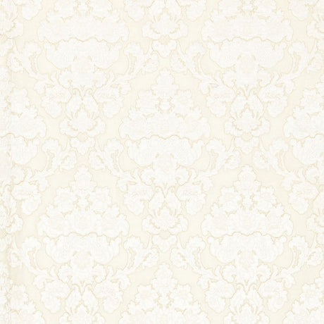 Schumacher Montalcino Appliqué Damask Champagne Fabric - Eade's Wallpaper
