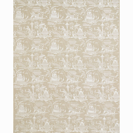 Schumacher Bassano Embroidered Toile Linen Fabric
