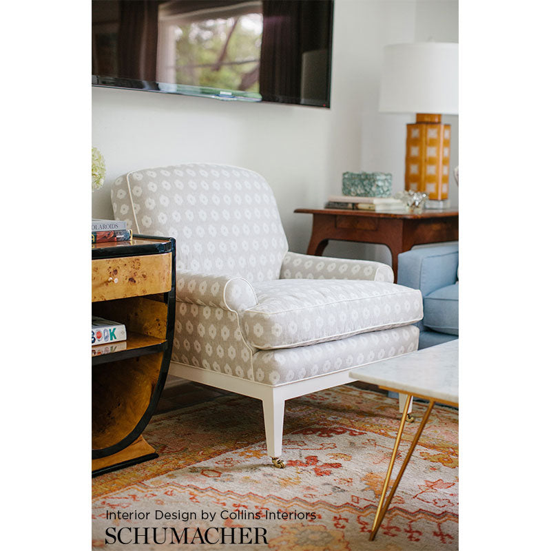 Schumacher Timur Weave Indigo Fabric - Eade's Wallpaper