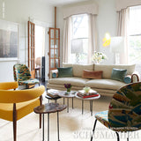 Schumacher Montisi Linen Damask Flax Fabric - Eade's Wallpaper