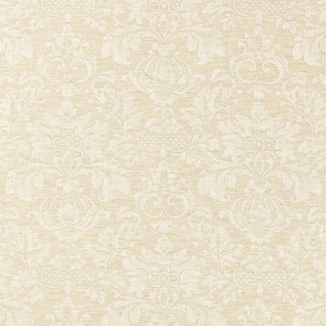 Schumacher Montisi Linen Damask Buttermilk Fabric - Eade's Wallpaper