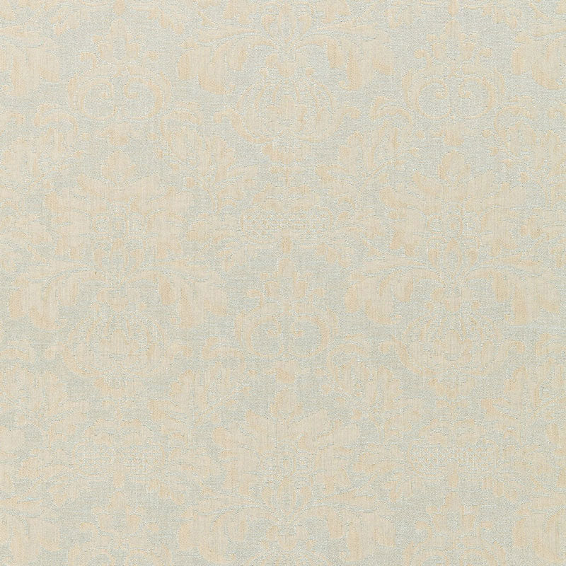 Schumacher Montisi Linen Damask Moonstone Fabric - Eade's Wallpaper