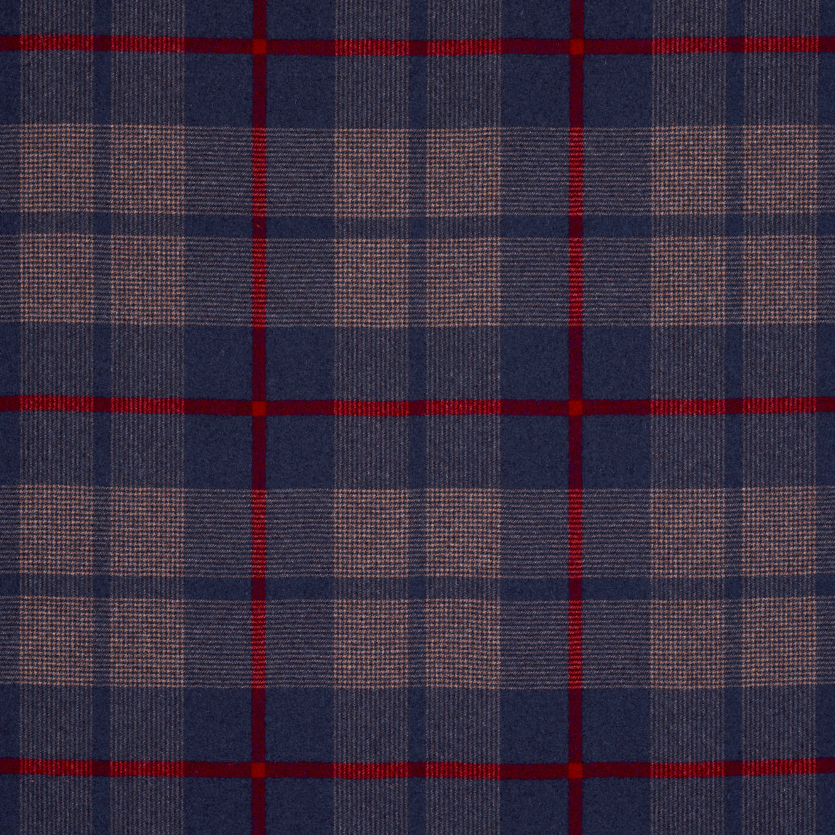Schumacher Montana Wool Plaid Navy Fabric - Eade's Wallpaper