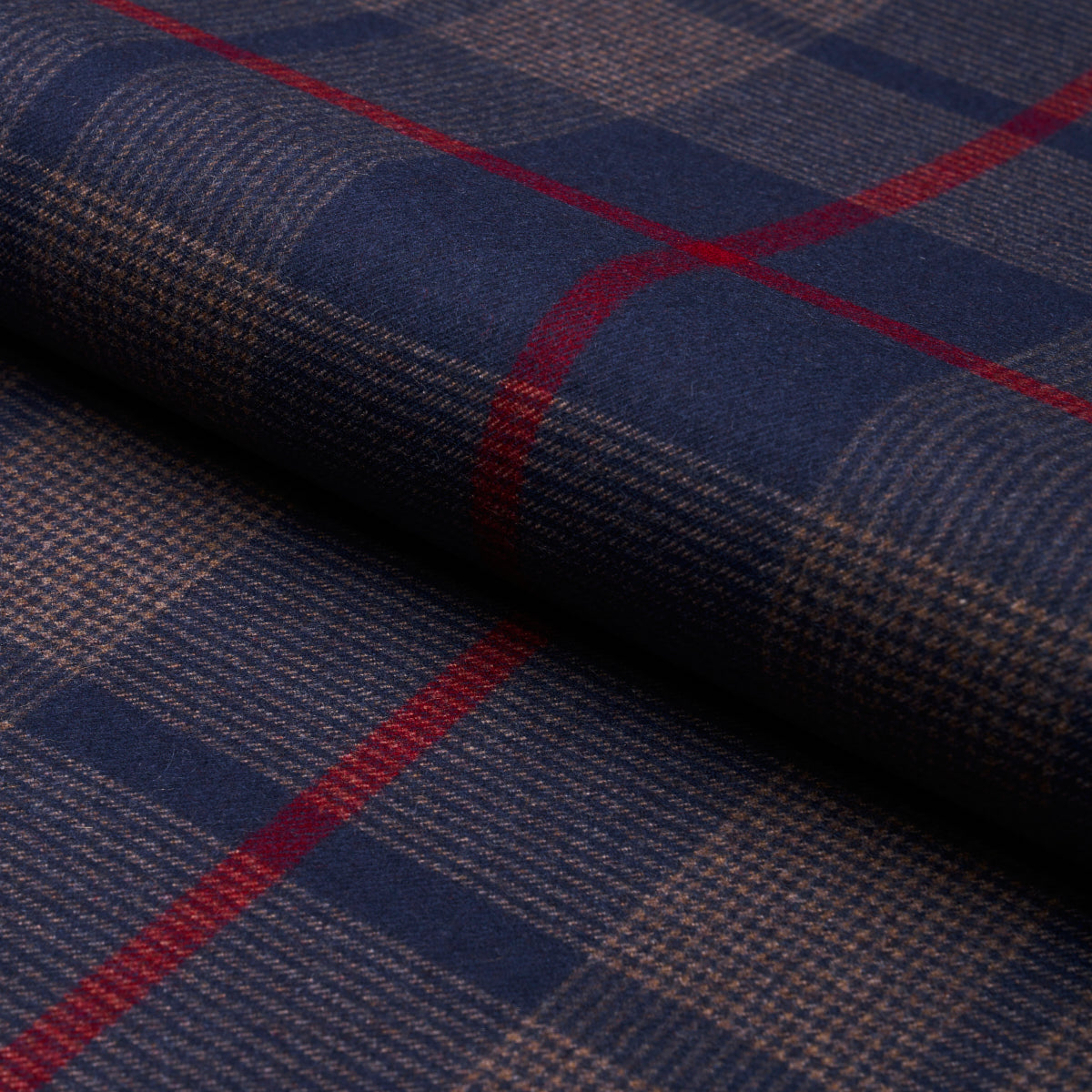 Schumacher Montana Wool Plaid Navy Fabric - Eade's Wallpaper