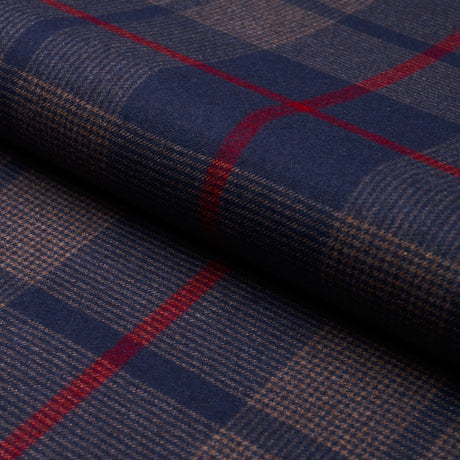 Schumacher Montana Wool Plaid Navy Fabric - Eade's Wallpaper