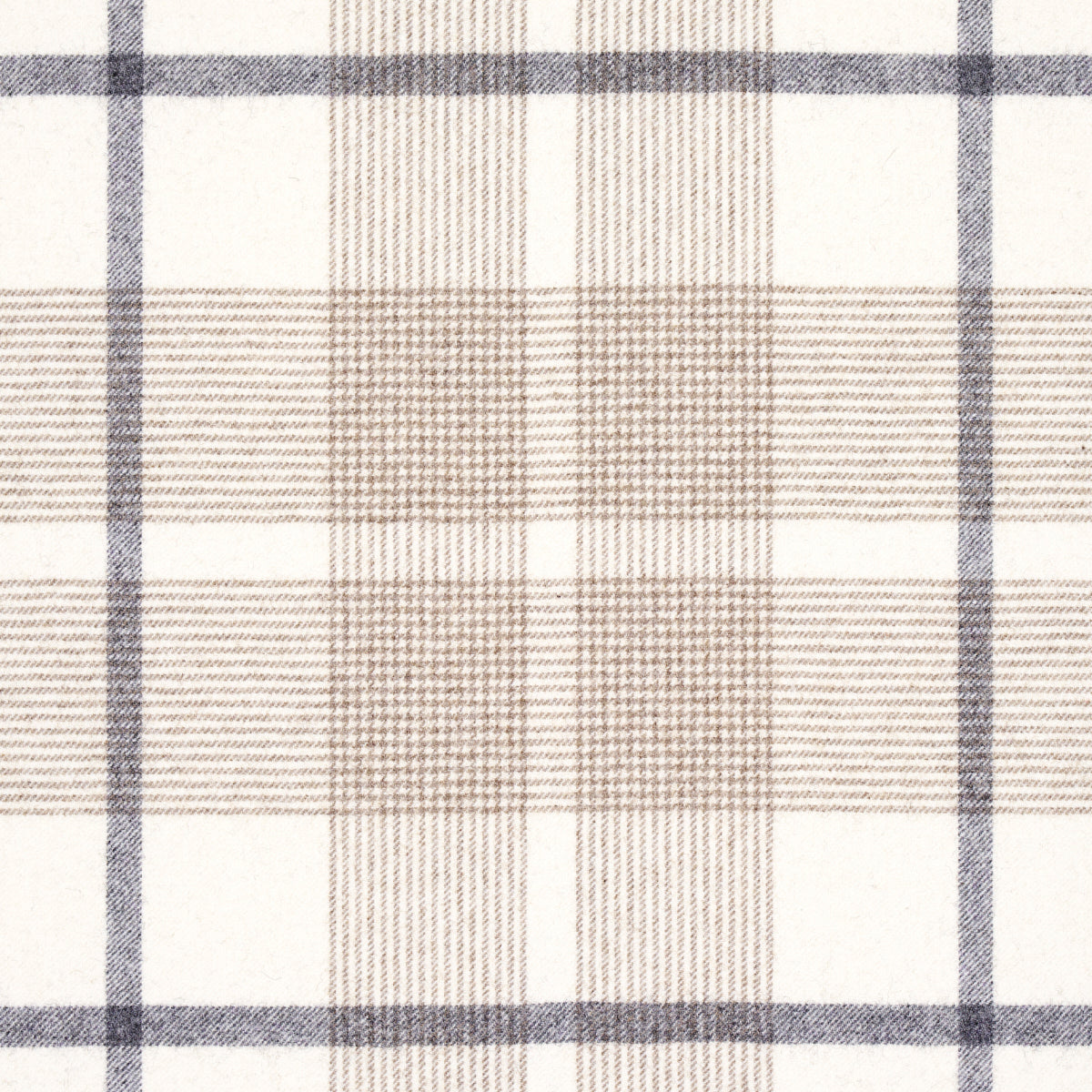 Schumacher Montana Wool Plaid Neutral Fabric - Eade's Wallpaper