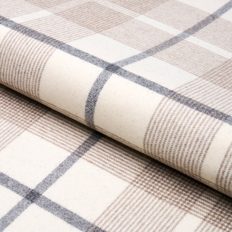 Schumacher Montana Wool Plaid Neutral Fabric - Eade's Wallpaper