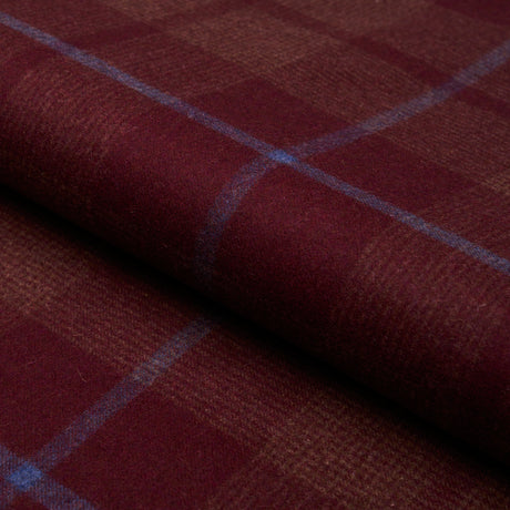 Schumacher Montana Wool Plaid Burgundy Fabric - Eade's Wallpaper