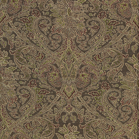 Schumacher Sinclair Wool Paisley Ash Fabric - Eade's Wallpaper