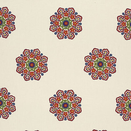 Schumacher 66821 Chennai Linen Embroidery in FESTIVAL Fabric