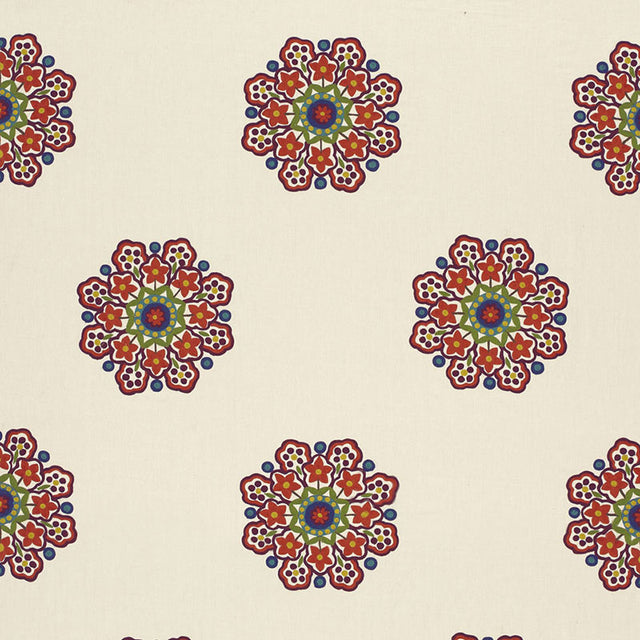 Schumacher 66821 Chennai Linen Embroidery in FESTIVAL Fabric