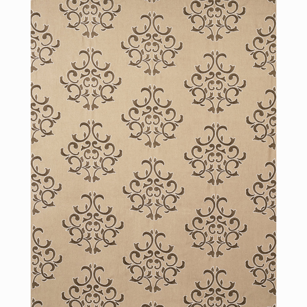 Schumacher Byron Embroidered Wool Buckskin Fabric