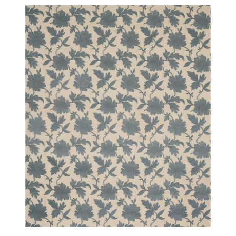 Schumacher Moon Garden Embroidery Blue Fabric - Eade's Wallpaper