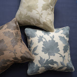 Schumacher Moon Garden Embroidery Blue Fabric - Eade's Wallpaper