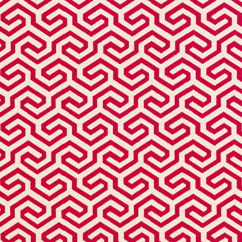 Schumacher Ming Fret Cerise Fabric - Eade's Wallpaper