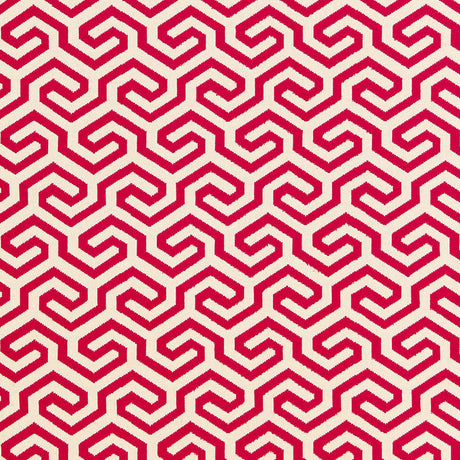 Schumacher Ming Fret Cerise Fabric - Eade's Wallpaper