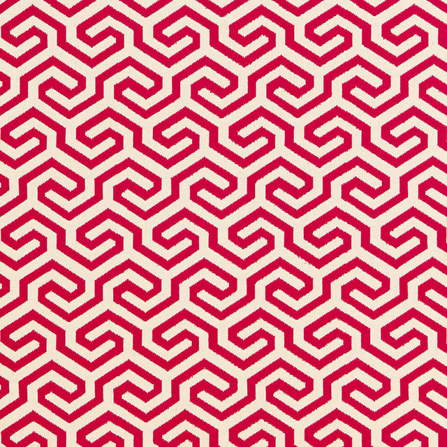 Schumacher Ming Fret Cerise Fabric - Eade's Wallpaper