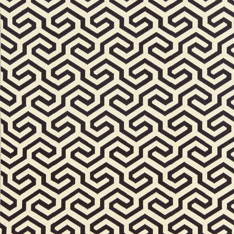 Schumacher Ming Fret Noir Fabric - Eade's Wallpaper