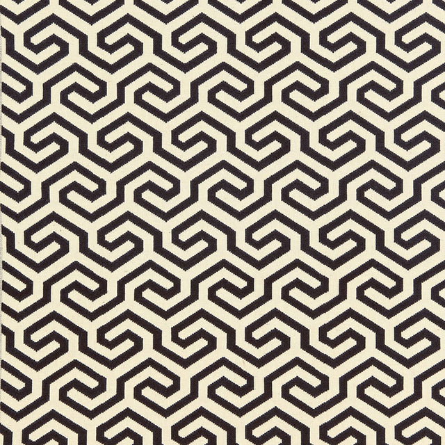 Schumacher Ming Fret Noir Fabric - Eade's Wallpaper