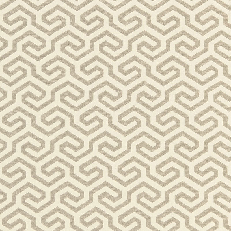 Schumacher Ming Fret Flax Fabric - Eade's Wallpaper