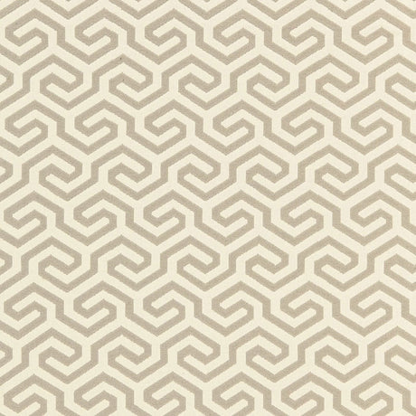 Schumacher Ming Fret Flax Fabric - Eade's Wallpaper