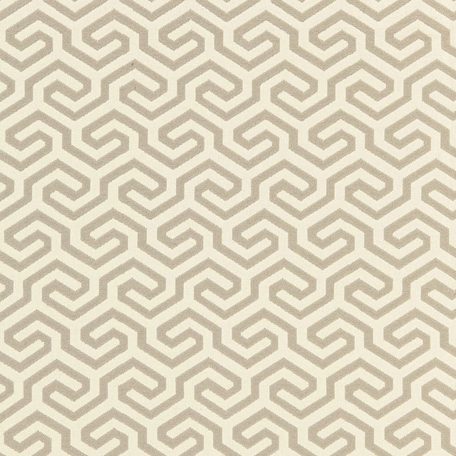 Schumacher Ming Fret Flax Fabric - Eade's Wallpaper