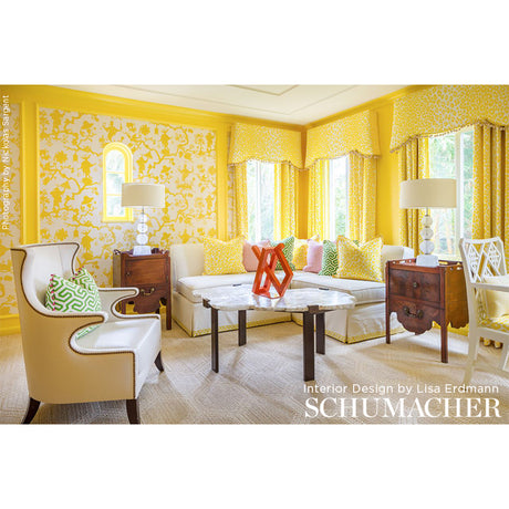Schumacher Ming Fret Grass Fabric - Eade's Wallpaper