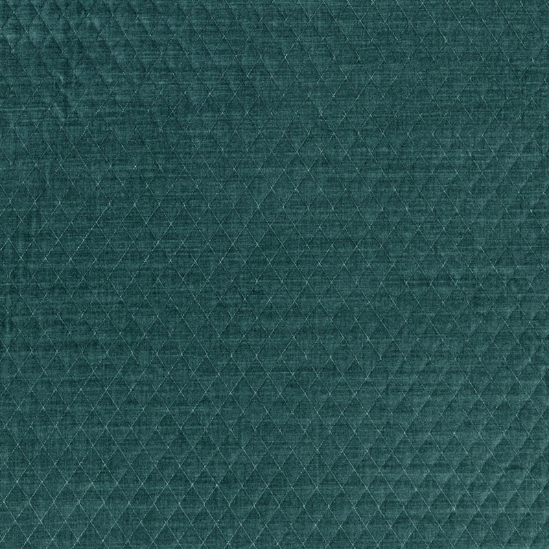 Schumacher Paley Quilted Velvet Peacock Fabric - Eade's Wallpaper