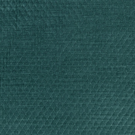 Schumacher Paley Quilted Velvet Peacock Fabric - Eade's Wallpaper