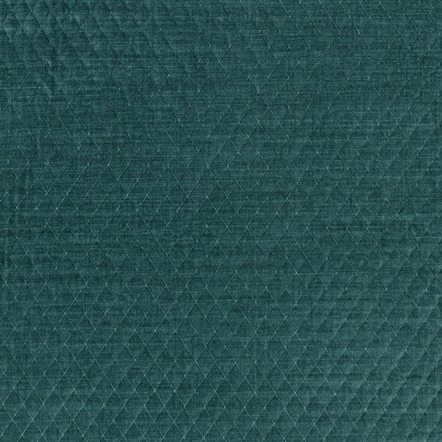 Schumacher Paley Quilted Velvet Peacock Fabric - Eade's Wallpaper