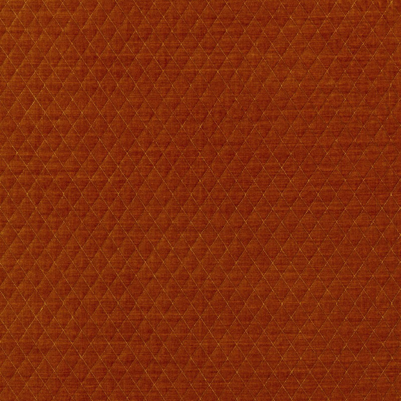 Schumacher Paley Quilted Velvet Chinese Orange Fabric - Eade's Wallpaper