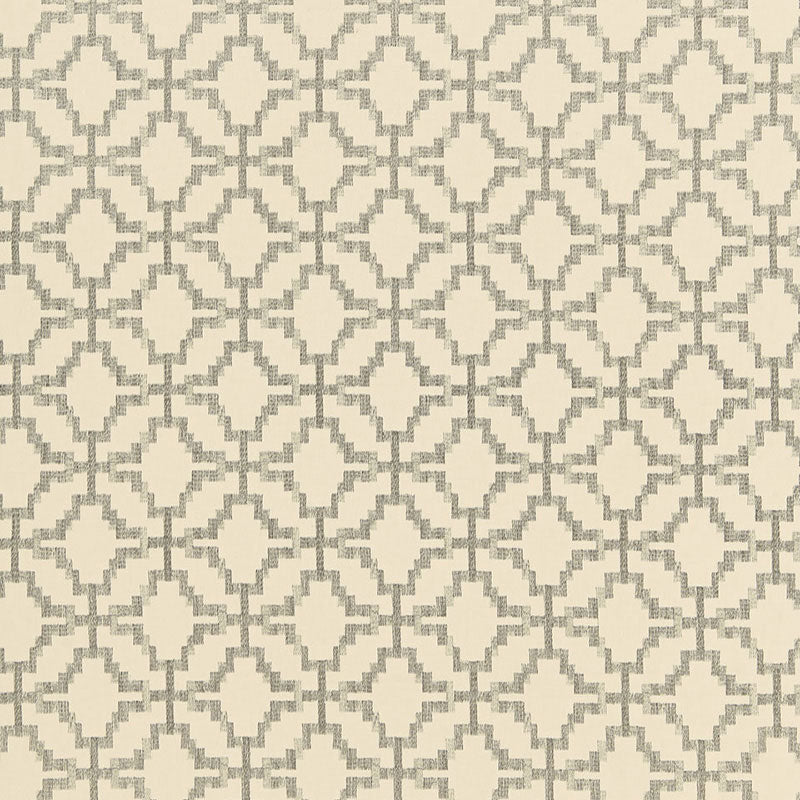 Schumacher Sarana Linen Embroidery Oatmeal Fabric - Eade's Wallpaper