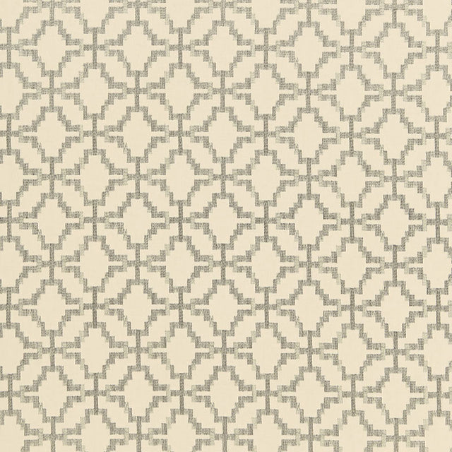 Schumacher Sarana Linen Embroidery Oatmeal Fabric - Eade's Wallpaper