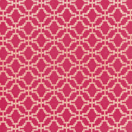 Schumacher Sarana Linen Embroidery Raspberry Fabric - Eade's Wallpaper