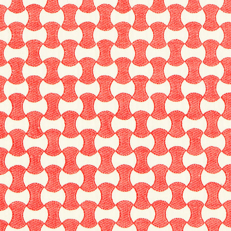 Schumacher 67112 NOLITA EMBROIDERY in CORAL Fabric - ESSENTI
