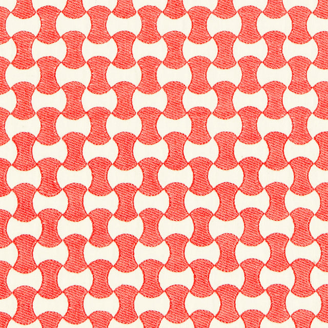 Schumacher 67112 NOLITA EMBROIDERY in CORAL Fabric - ESSENTI