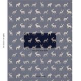Schumacher Caribou Embroidery Navy Fabric